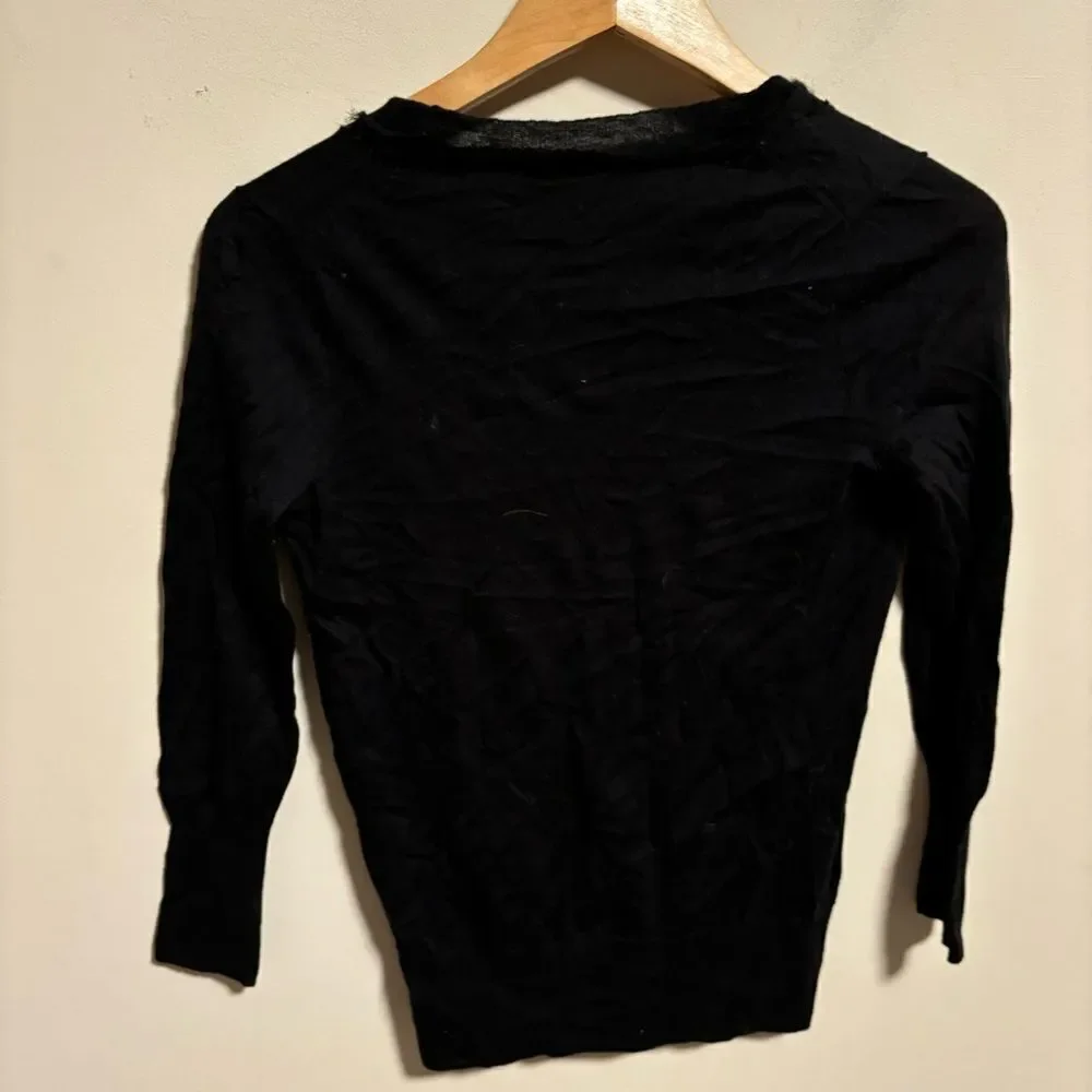 J. Crew Ruffle Prima Cotton Silk Ruffle Cardigan Black- Size XS